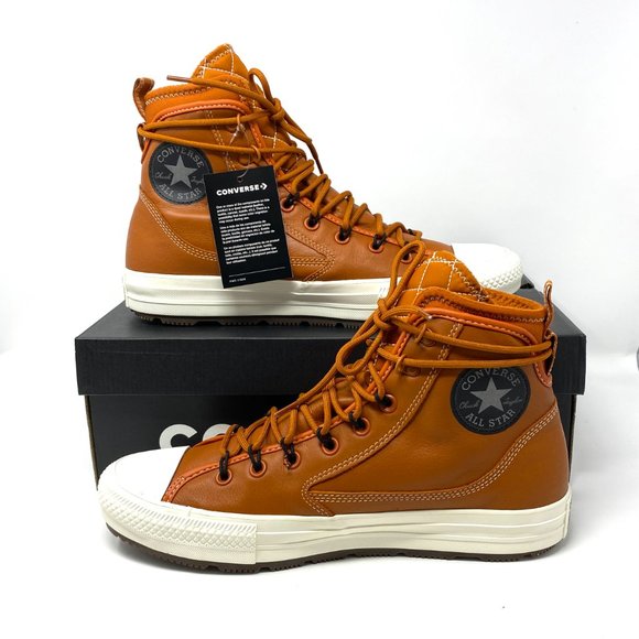 Converse CTAS High Top Sepia Egret Leather Sneaker Boot Men’s Brown 168862C - Picture 3 of 10